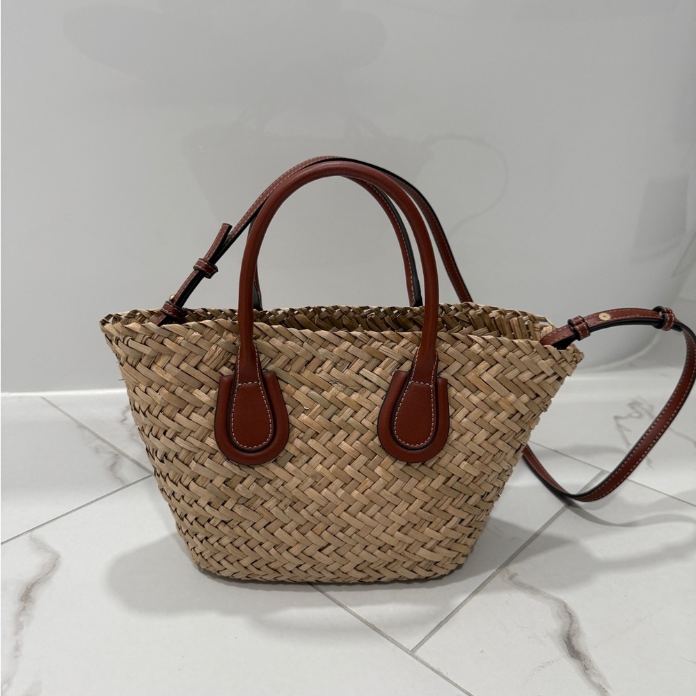 Mango Tan Woven Tote Bag